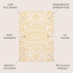 JONATHAN Y Boho Medallion Indoor Outdoor Area Rug 8X10 Cream/Yellow, Estrella - Image 3