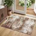 Entryway Rug 2x3 Brown Welcome Door Mat Indoor Entrance 24x36, Washable Small by Acapet