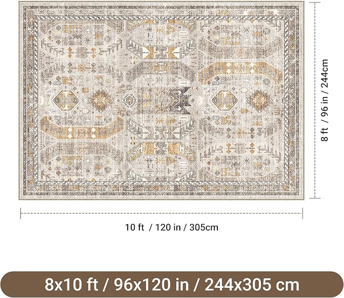 befbee Washable Rug 8x10 Area Rugs - Image 2