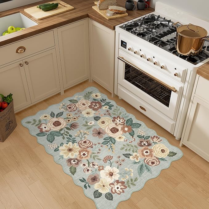 DUKINO 2x3 Entryway Rug, Floral Washable Indoor Door Mat - Image 5