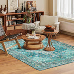Washable Area Rug 8' x 10' Vintage Traditional Persian Mat - Image 2