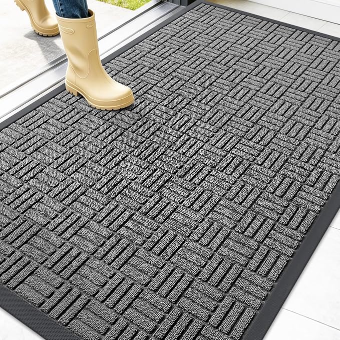 OLANLY Front Door Mat Outside Entrance 47x32, Heavy Duty Sturdy Natural Rubber by OLANLY