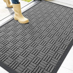 OLANLY Front Door Mat Outside Entrance 47x32, Heavy Duty Sturdy Natural Rubber by OLANLY