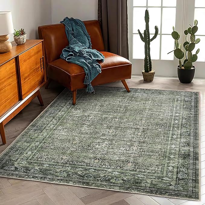 CHAMPLANT Area Rug 5'x7' Washable Rug Traditional Floor Cover Thin Retro - Image 2