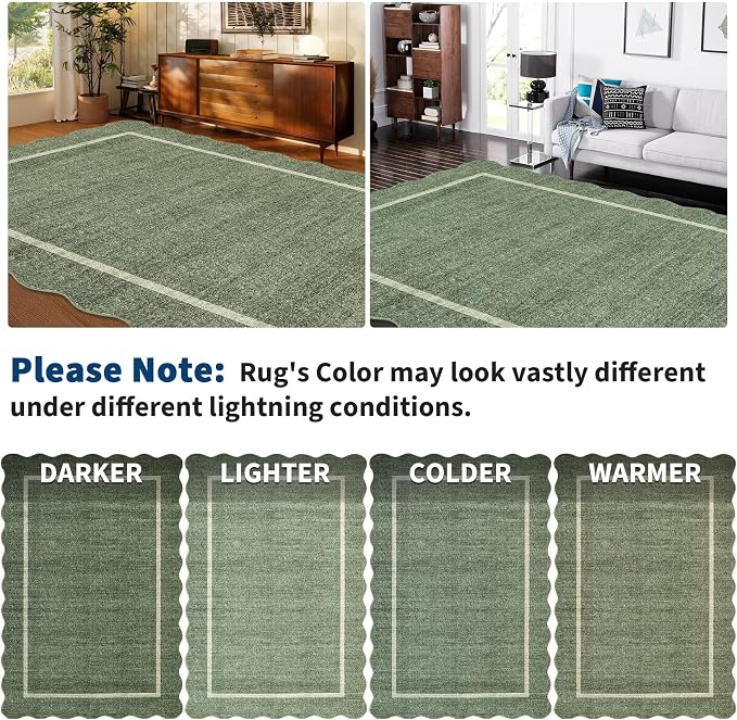 GarveeHome Scalloped Washable Area Rug 8x10 Rug - Image 9