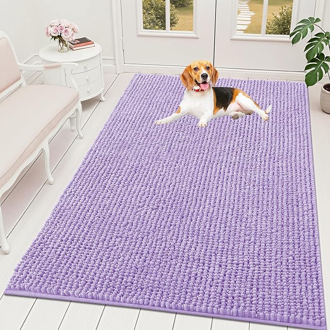 OLANLY Dog Door Mat for Muddy Paws 70x46, Ultra Absorbent Chenille Mud Doormat by OLANLY