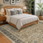 Natural Earthy 7x9 Area Rug for Living Room, Washable Bedroom Carpet, Oriental - Image 3