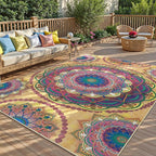 Arenarug Meditation Indoor Outdoor Rug 5x8 ft Mandala Pattern Rug Boho Style - Image 7