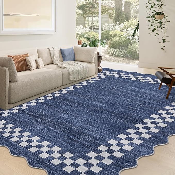 GarveeHome 10x13 Area Rug Large Living Room Scalloped Rug Non Slip Low Pile - Image 7