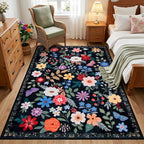 Area Rug Living Room Rugs: Floral 3x5 Washable Rug Vintage Soft Boho Non-Slip - Image 2