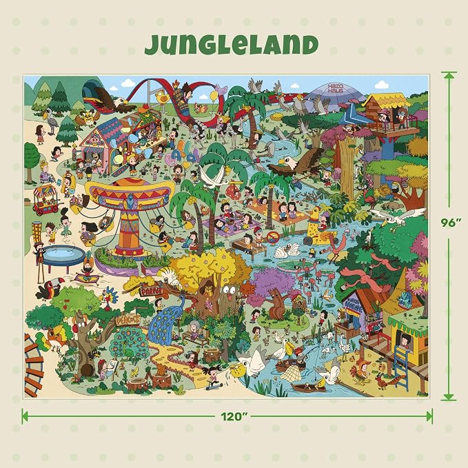 Hazo Haus Extra Large Jungle Explorer Rug 8x10 – Vibrant Cartoon Safari - Image 2