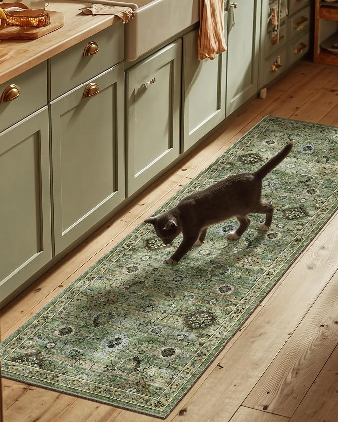 Washable Runners for Hallways Kitchen Rugs: 2'6"x8' Runner Rug Stain Resistant by palohom