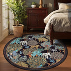 GarveeHome Jungle Round Washable Rugs 6ft Non-Slip Soft Round Rug - Image 2