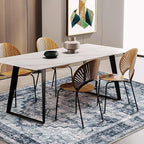 CHAMPLANT 3'x5' Dark Blue Vintage Washable Thin Area Rug Traditional Floor - Image 2