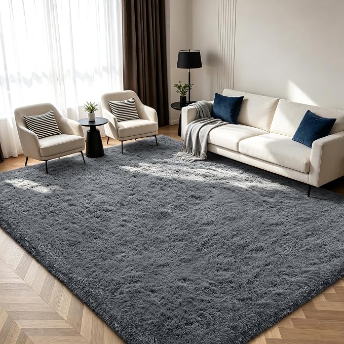 Shag Area Rugs for Bedroom Living Room, 8X10 Ultra Soft Fluffy Area Rugs for by Boshengya