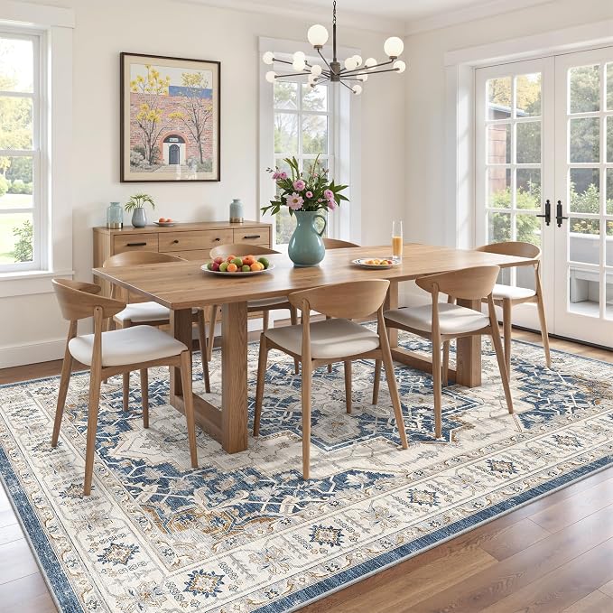 befbee 5x7 Area Rug for Living Rooms, Stain Resistant Neutral Washable Rugs for - Image 8