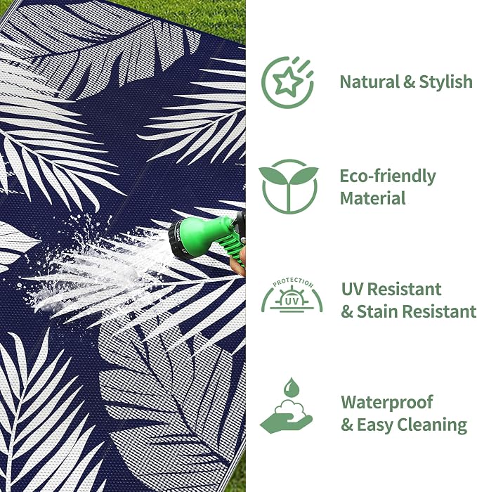 GENIMO Outdoor Rug 9' x 18' Waterproof - Image 6