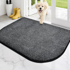 PURRUGS Dirt Trapping Door Mat Half Round 32" x 47", Non-Slip Machine Washable by PURRUGS