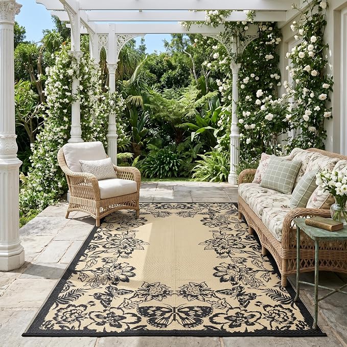 Garvee 5’x8’ Waterproof Patio Outdoor Rug, Outdoor Plastic Straw Rug by Garvee