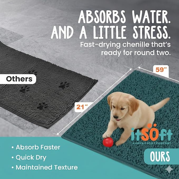 Dog Rugs for Muddy Paws 59x21 | Cleaner Mud Free Floors | Muddy Dogs Mats for - Image 3
