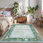 Washable Area Rug 5x7 Blue Animal Print Rugs - Image 3
