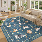 DUKINO 6x9 Rug for Living Room, Lightweight Animal Dog Print Washable Area Rug - Image 6