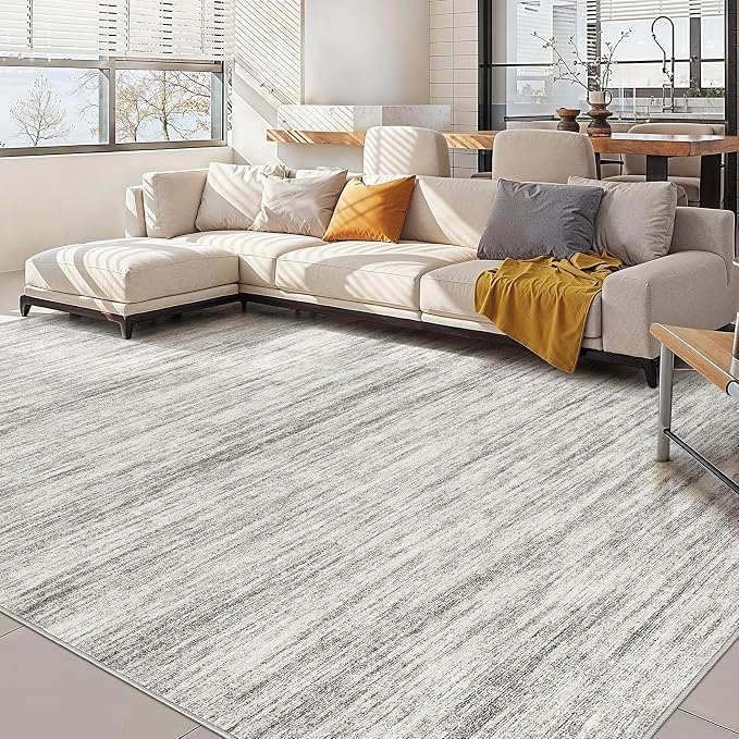 Nakagishi 9x12 Area Rugs Living Room: Washable Large Vintage Rug Neutral by NakagishiAreaRug