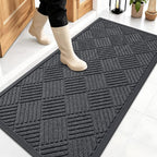 OLANLY Front Door Mat Outside Entrance 47x23, Heavy Duty Sturdy Natural Rubber by OLANLY
