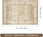 befbee 9x12 Area Rug, Ultra-Thin Washable Rugs - Image 2