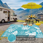Pauwer Waterproof Outdoor Rug 5x8, Reversible Plastic Straw Patio Camping Rug - Image 5