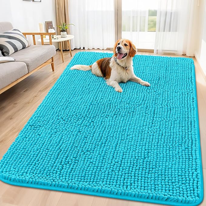 Smiry Dog Door Mat for Muddy Paws 70x32, Absorbent Dirt Trapper, Non-Slip by Smiry