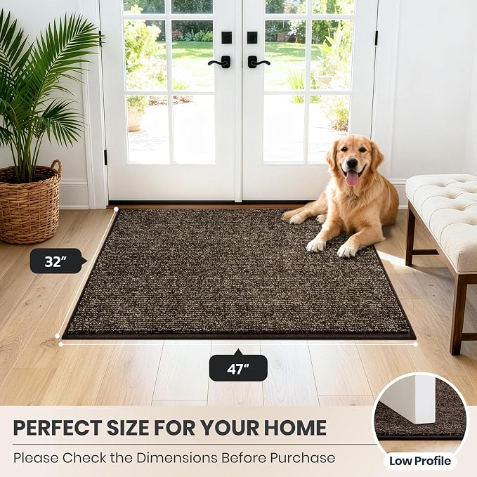 PURRUGS Dirt Trapping Door Mat 32" x 47", Non-Slip Machine Washable Entry Rug - Image 8