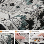 6x9 Area Rugs Living Room: Washable Vintage Rug Large Non-Slip Stain Resistant - Image 8