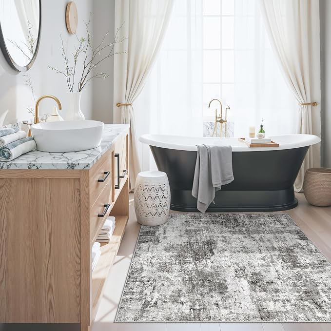 4x4 Square Entryway Rug Washable – Non-Slip Small Area Rug - Image 4