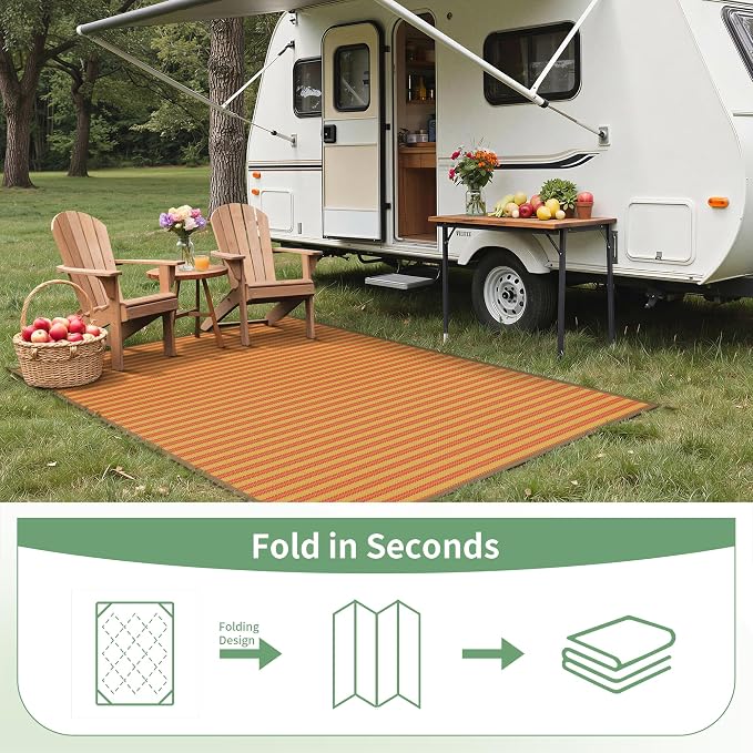 GENIMO Outdoor Rug for Patio Clearance, Lightweight Waterproof RV Camping Mat - Image 7