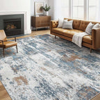 5x7 Area Rugs Living Room: Washable Large Abstract Neutral Modern Soft Rug by LOONGRUG