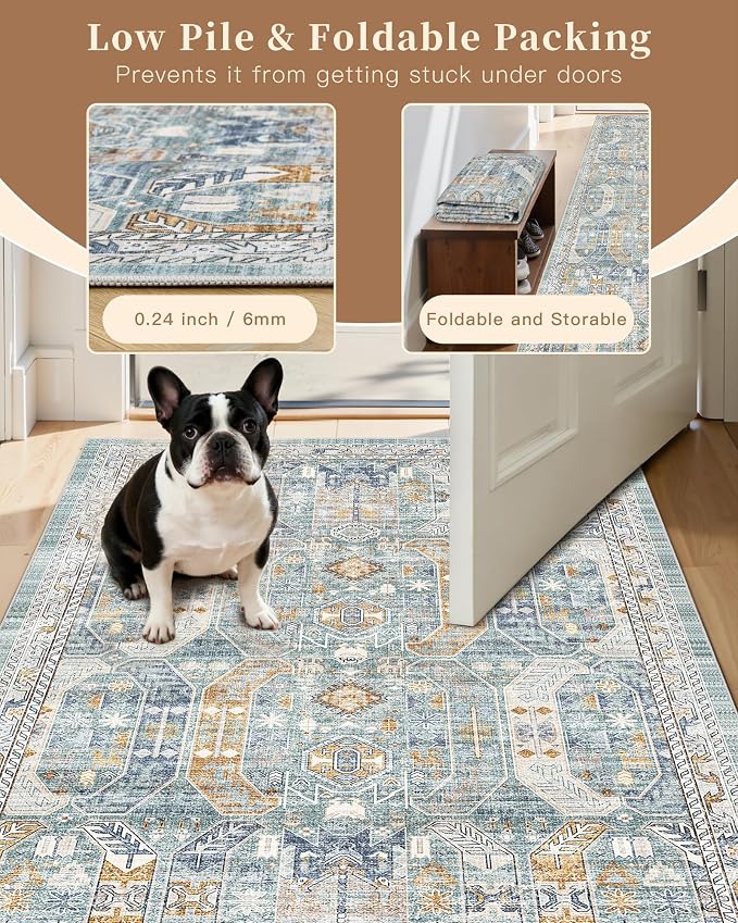 Madane Runner Rug 2'6''x8' Kitchen Runner, Hallway Runner Printed Vintage - Image 10