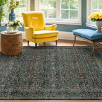Dark Green 4x6 Entryway Rug, Washable Area Rug 4x6 - Image 4