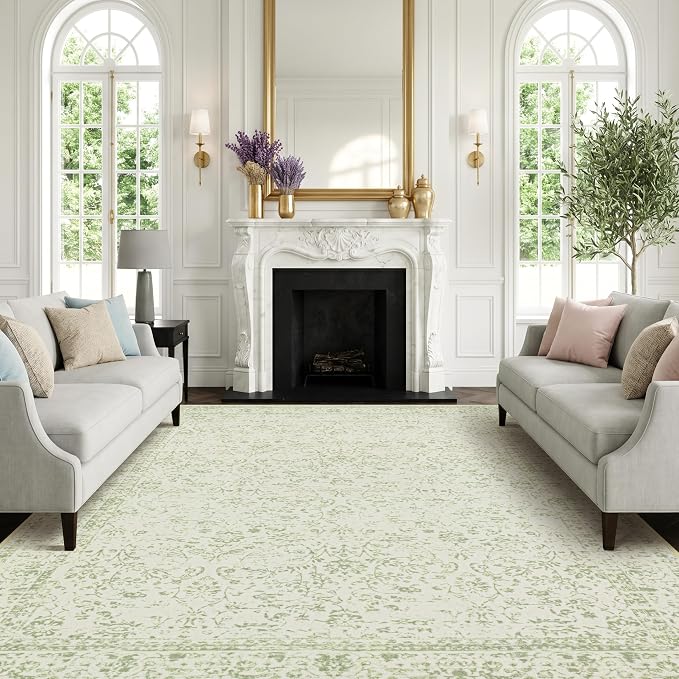 Light Green Nursery Rug Boy Girl 6x9 Area Rugs Washable Non Slip Low Pile Soft - Image 5