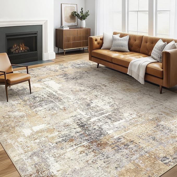 6x8 Area Rug Living Room: Large Washable Abstract Modern Soft Rugs Stain by LOONGRUG