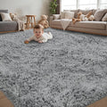 5x7 Area Rug for Living Room:Ultra Soft Fluffy Shag Light Grey Rugs, Large by Unknown