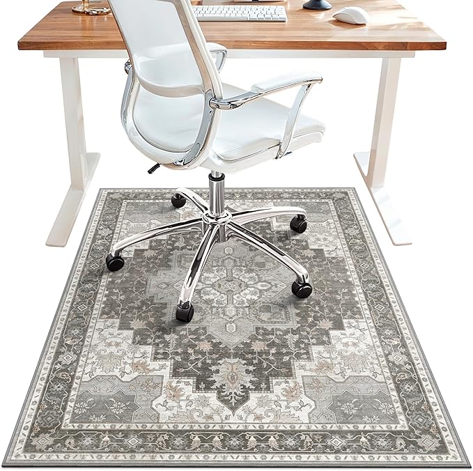 48"x60" Office Chair Mat for Hardwood Tile Floor, Under Desk Carpet Protector by BESBLEE