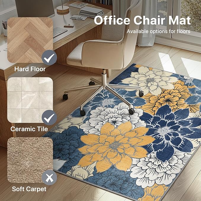 36"x48" Office Chair Mat for Hardwood Tile Floor, Under Desk Carpet Protector - Image 3