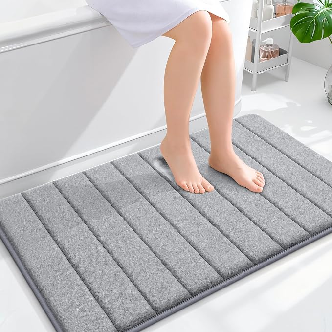 OLANLY Memory Foam Bath Mat 40x24, Super Soft Absorbent Bathroom Rugs, Quick Dry by OLANLY