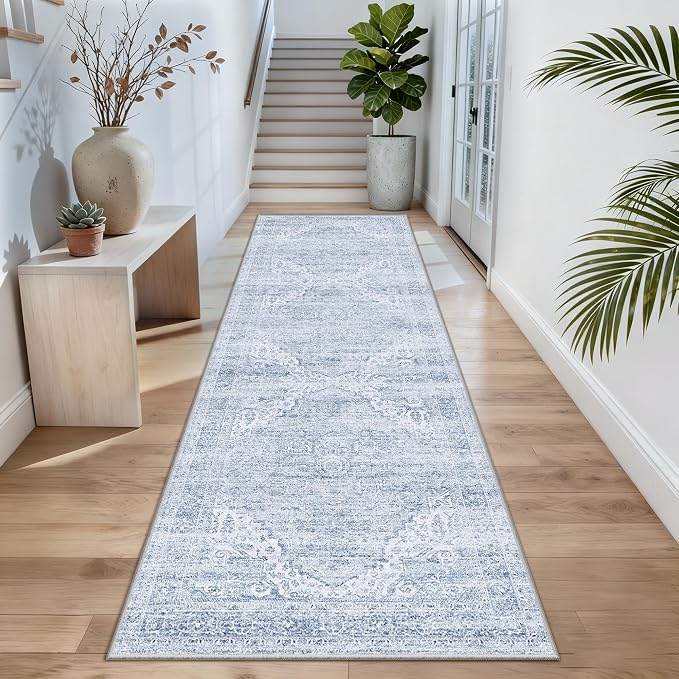 Kitchen Runners Rug 2.5x8 with Non-Slip Backing, Vintage Washable Runner Rugs by Unknown