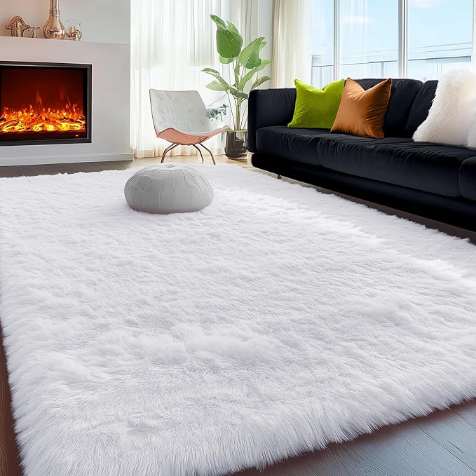 PAGISOFE Fluffy Shaggy Area Rug 5x8, Plush Rugs by PAGISOFE