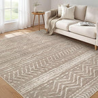 Nakagishi 5x7 Area Rugs Living Room: Washable Boho Large Neutral Soft Rug by NakagishiAreaRug