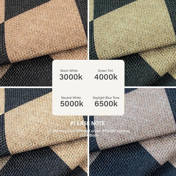 Lahome Colette Checkered Round Rugs 6ft, Washable Easy Jute Circle Patio Rug - Image 7