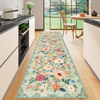 DUKINO Runner Rug for Hallway, 2.6x10 Washable Floral Long Kitchen Rug by DUKINO