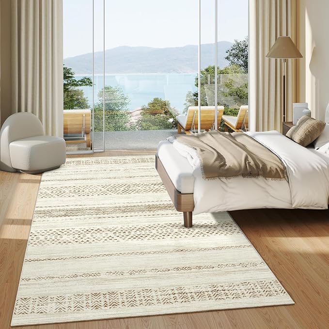 Miukiki 5x7 Area Rug for Living Room Moroccan Washable Rugs Non Slip Indoor - Image 9